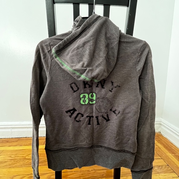 DKNY Gray Zip Up Hoodie Sz M - Picture 4 of 6